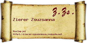 Zierer Zsuzsanna névjegykártya